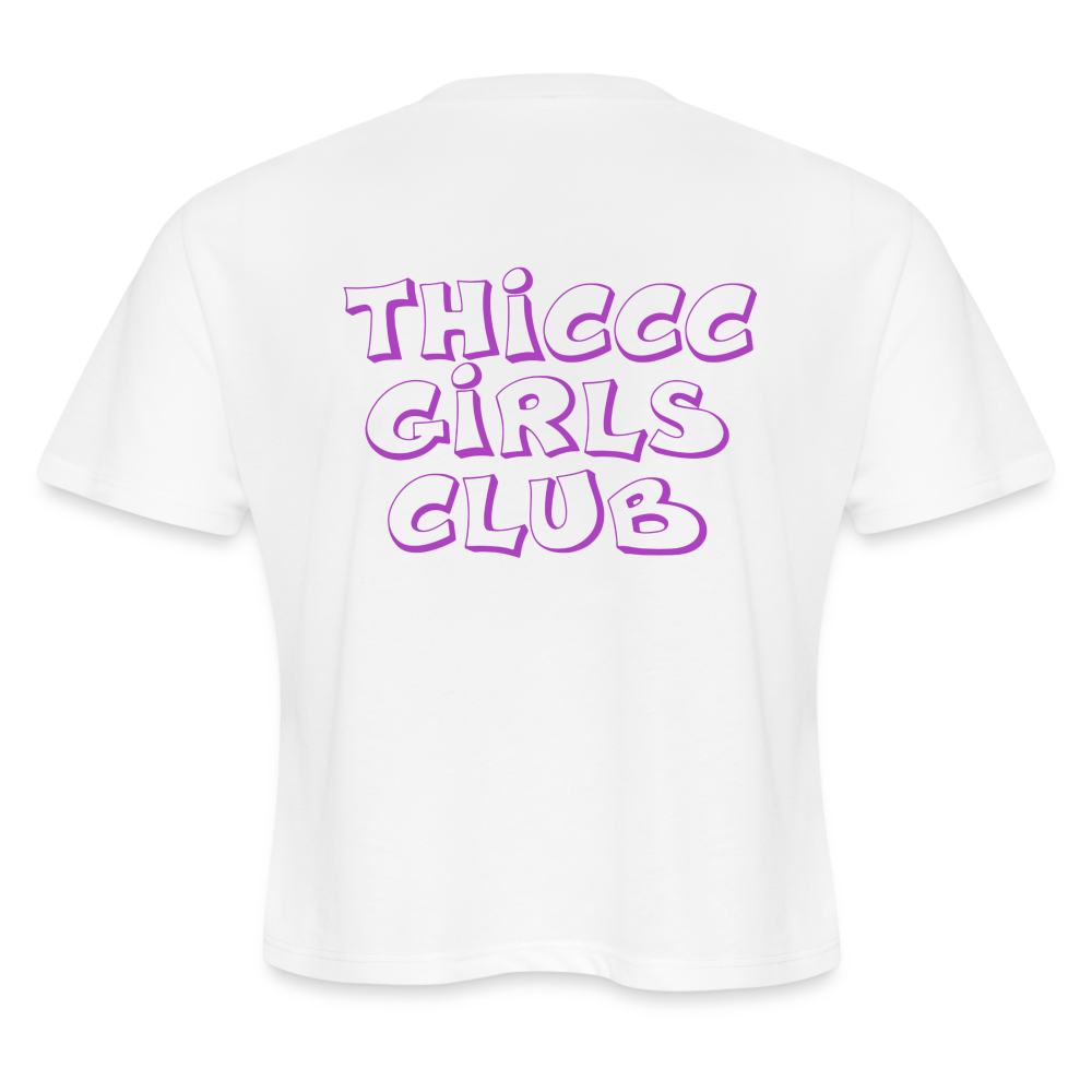 Thiccc GIrls Club Crop - white