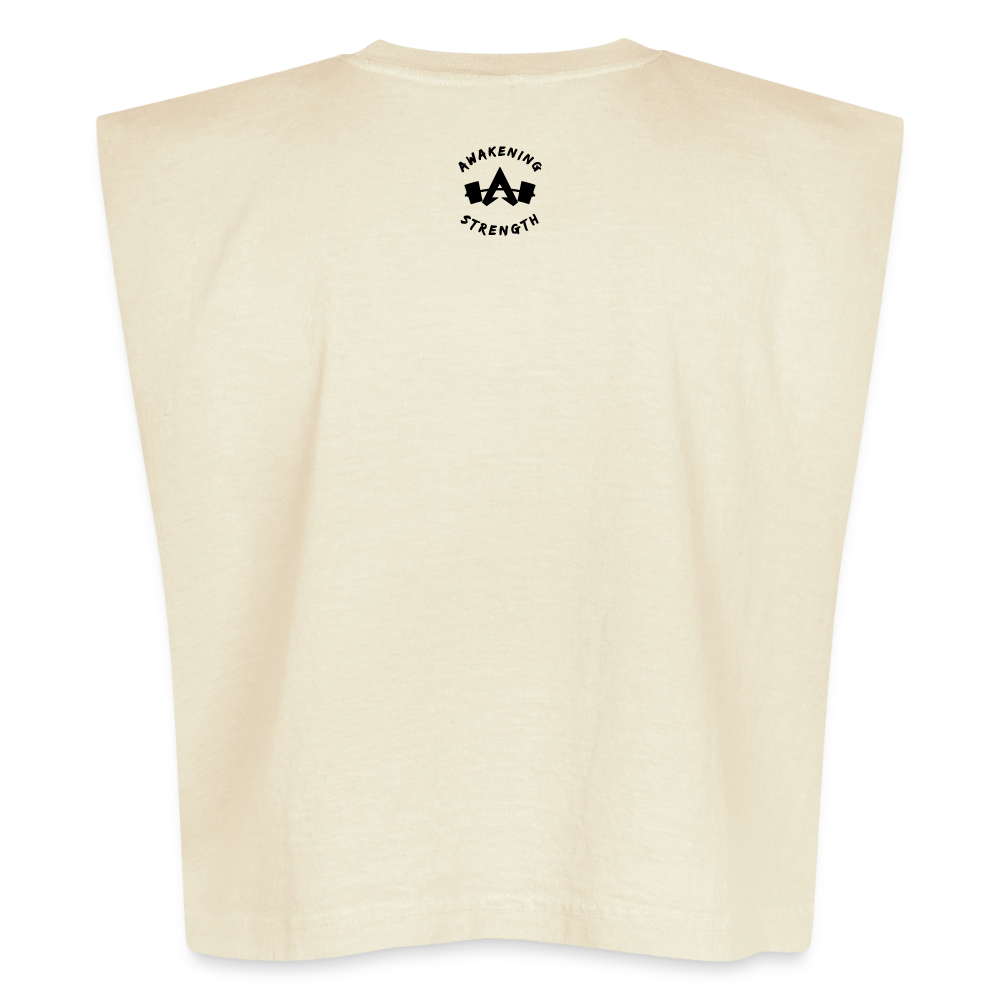 Stay Humble Hustle Hard Muscle Tank - faded cream