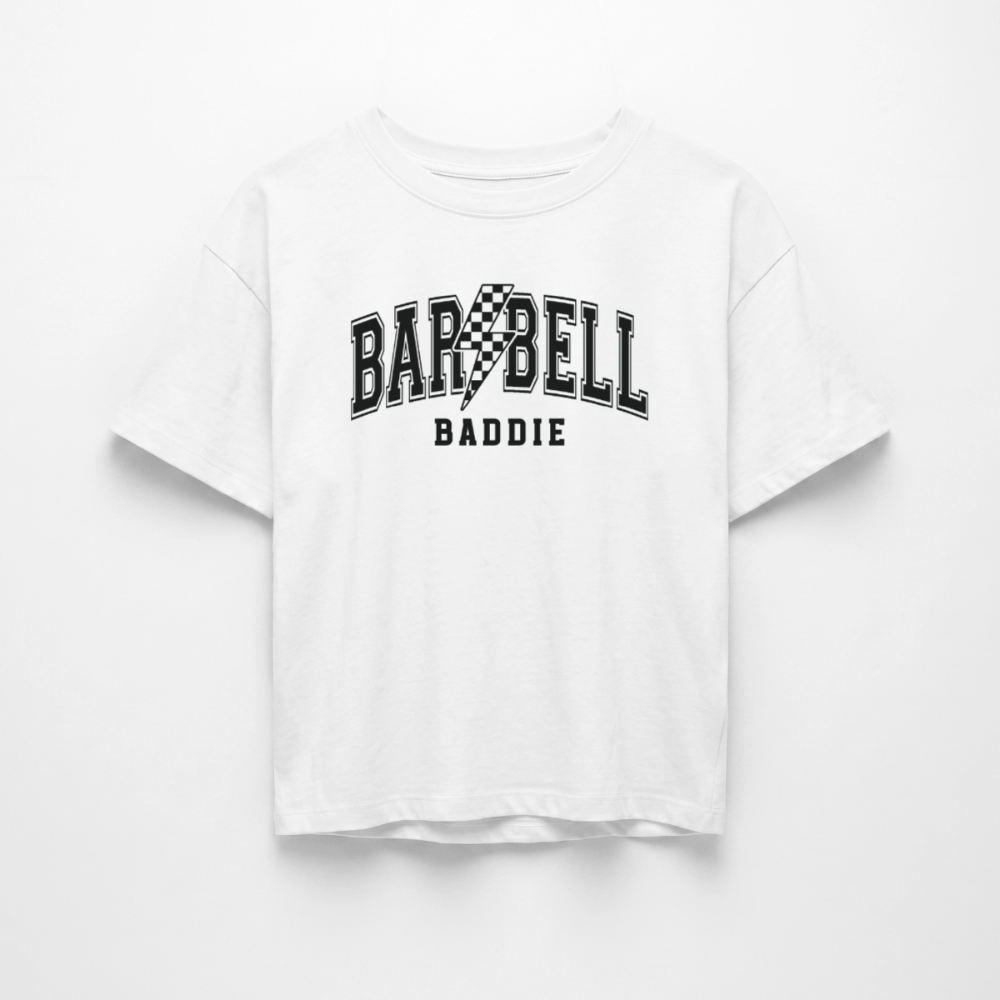 Barbell Baddie Women's Boxy Tee - white