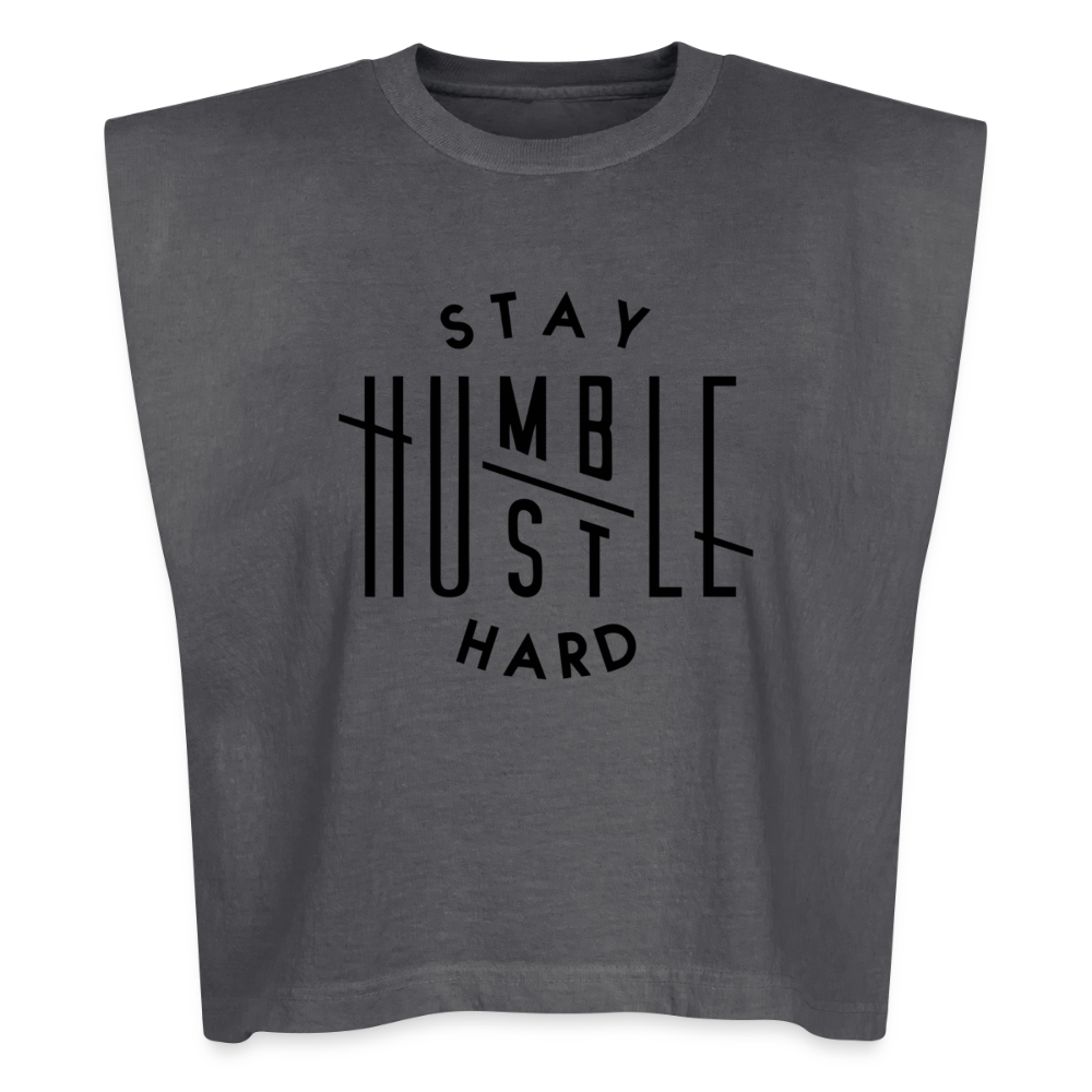 Stay Humble Hustle Hard Muscle Tank - faded black