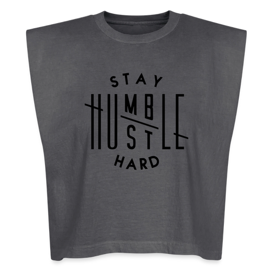 Stay Humble Hustle Hard Muscle Tank - faded black