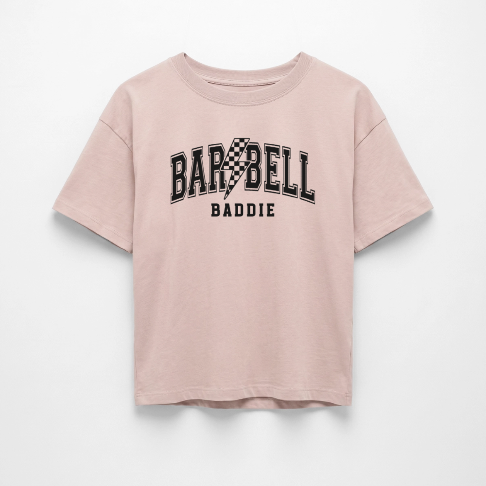 Barbell Baddie Women's Boxy Tee - blush pink 