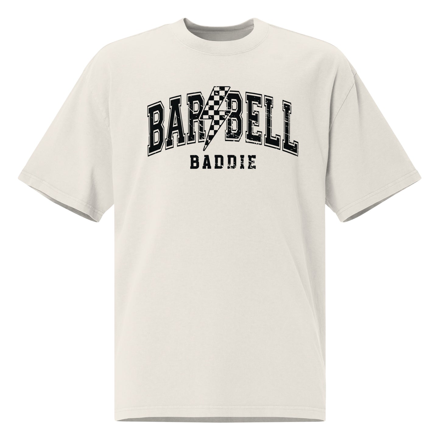 Barbell Baddie Oversized faded t-shirt