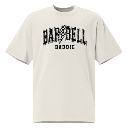 Barbell Baddie Oversized faded t-shirt