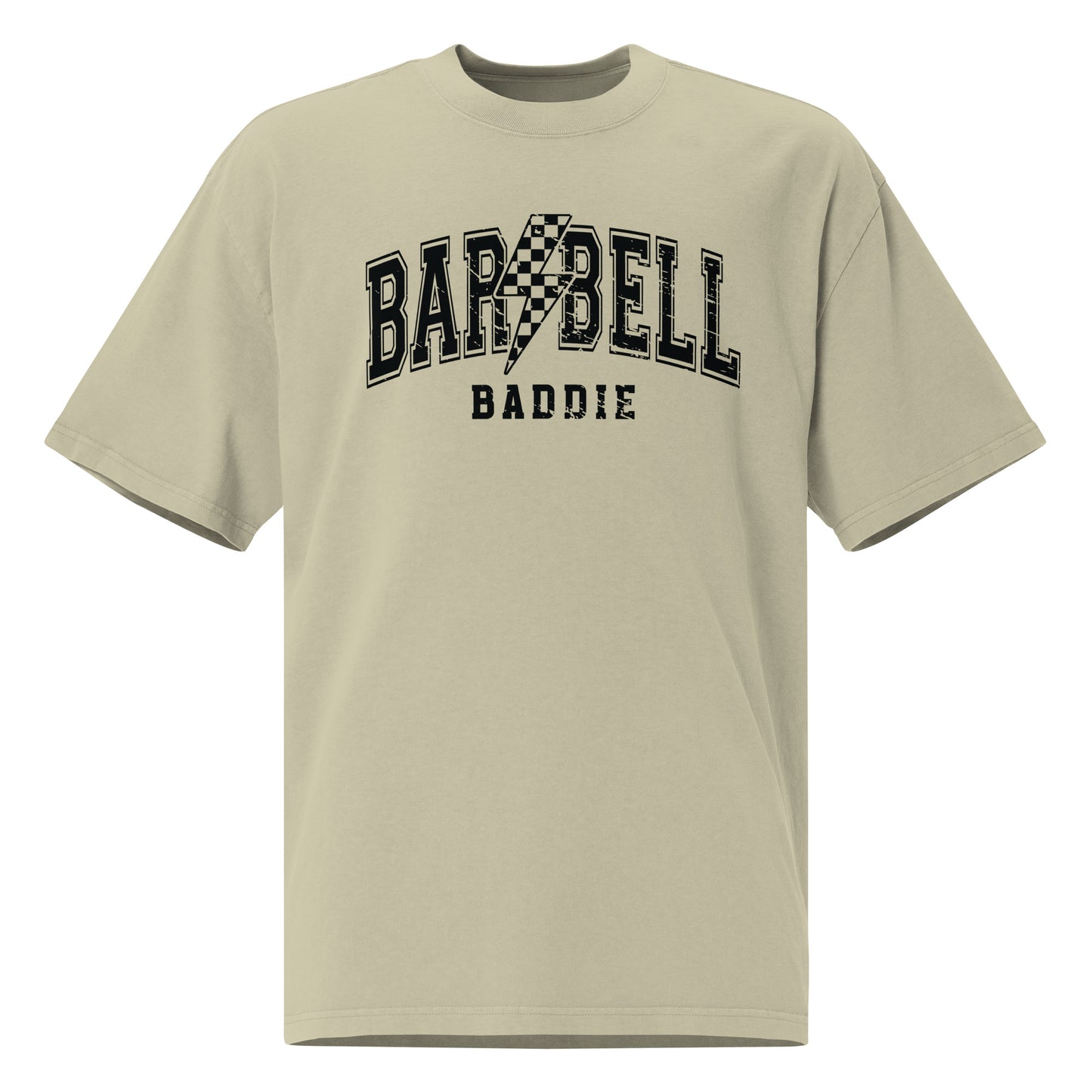 Barbell Baddie Oversized faded t-shirt