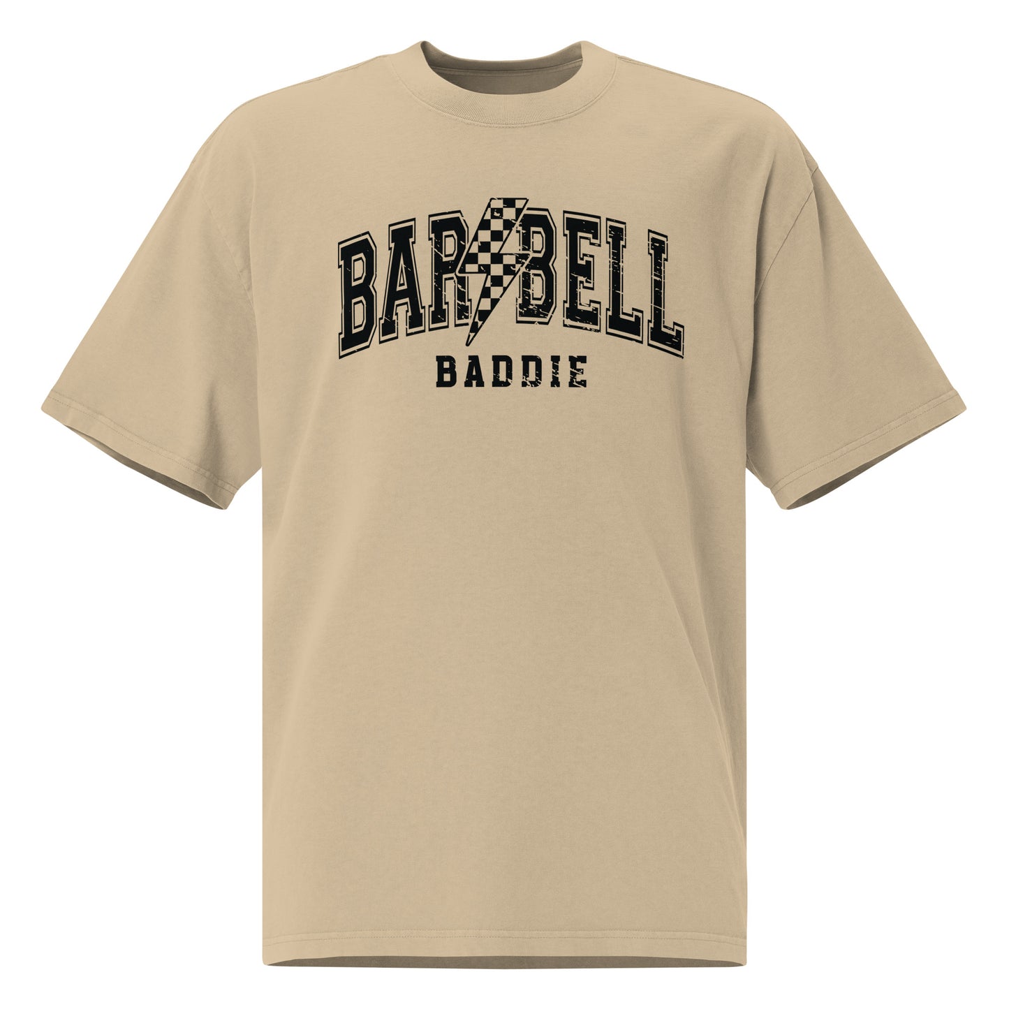 Barbell Baddie Oversized faded t-shirt
