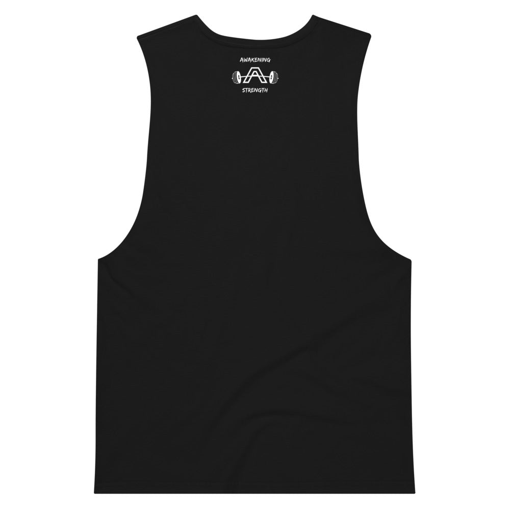 Deadlifts & Pizza Men’s drop arm tank top