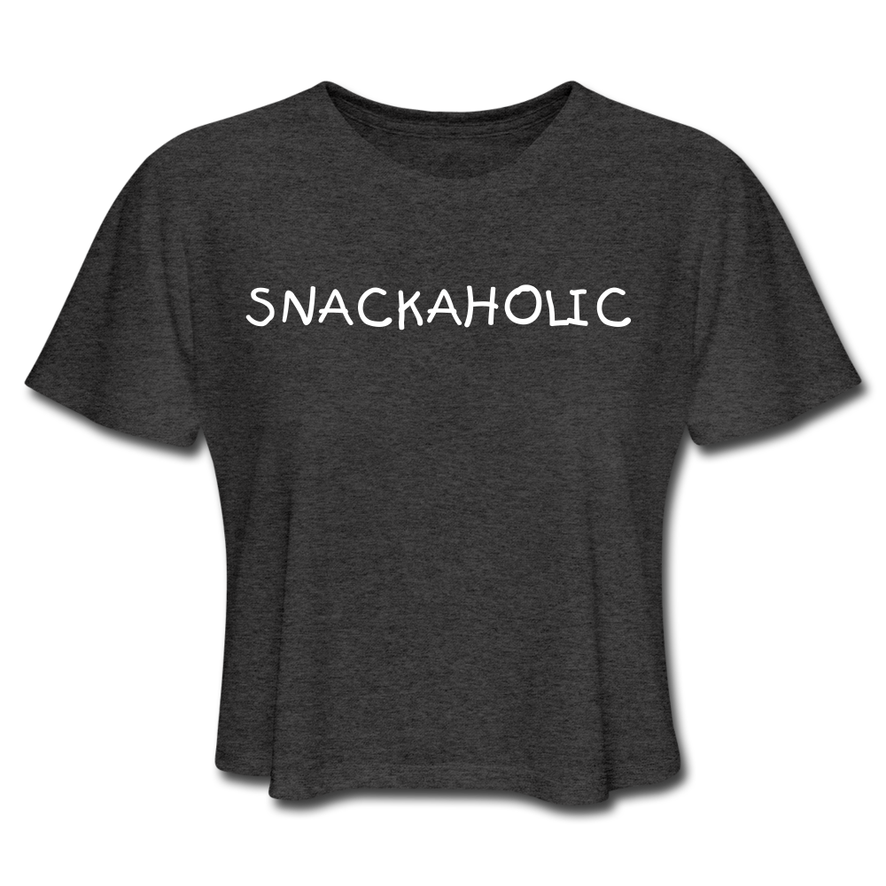 SNACKAHOLIC Women's Cropped T-Shirt - deep heather