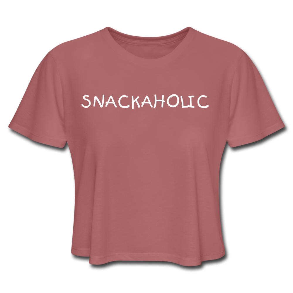 SNACKAHOLIC Women's Cropped T-Shirt - mauve