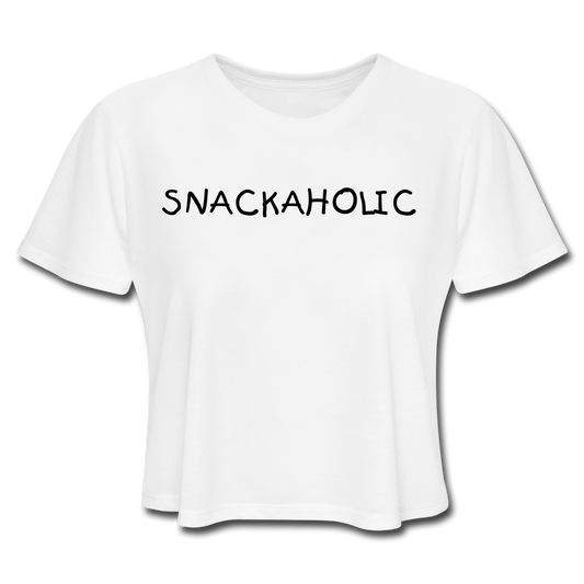 SNACKAHOLIC Women's Cropped T-Shirt - white