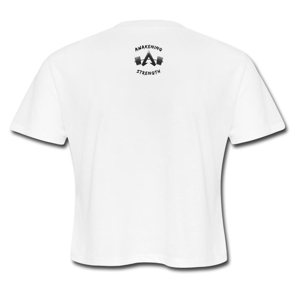 SNACKAHOLIC Women's Cropped T-Shirt - white