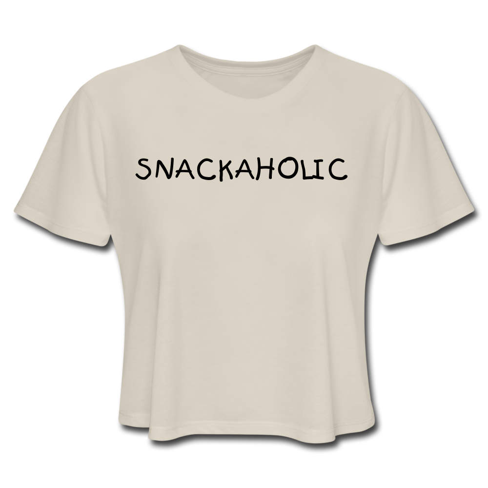 SNACKAHOLIC Women's Cropped T-Shirt - dust