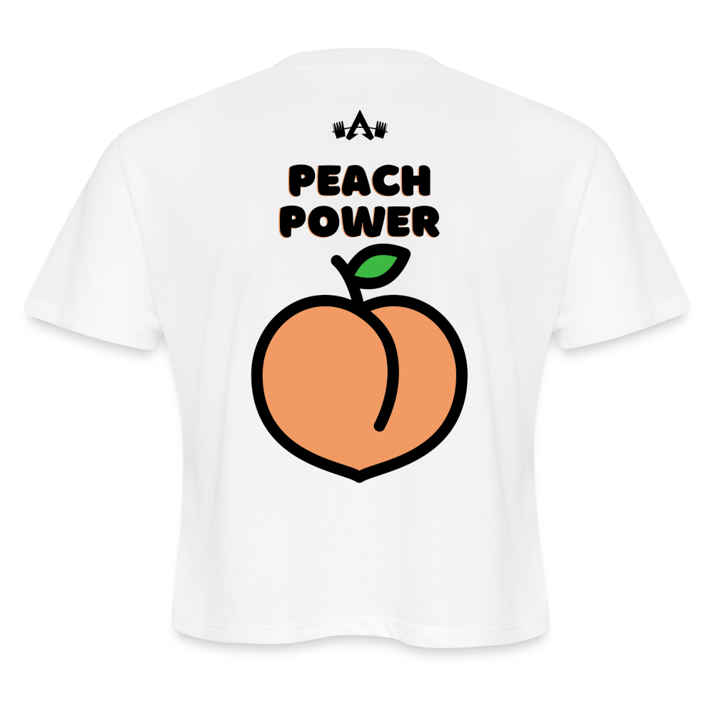 Peach Power Women's Cropped T-Shirt - white