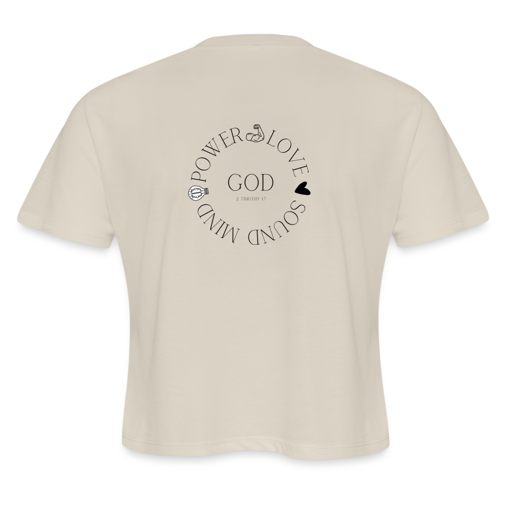 Power, Love, Sound Mind Women's Cropped T-Shirt - dust