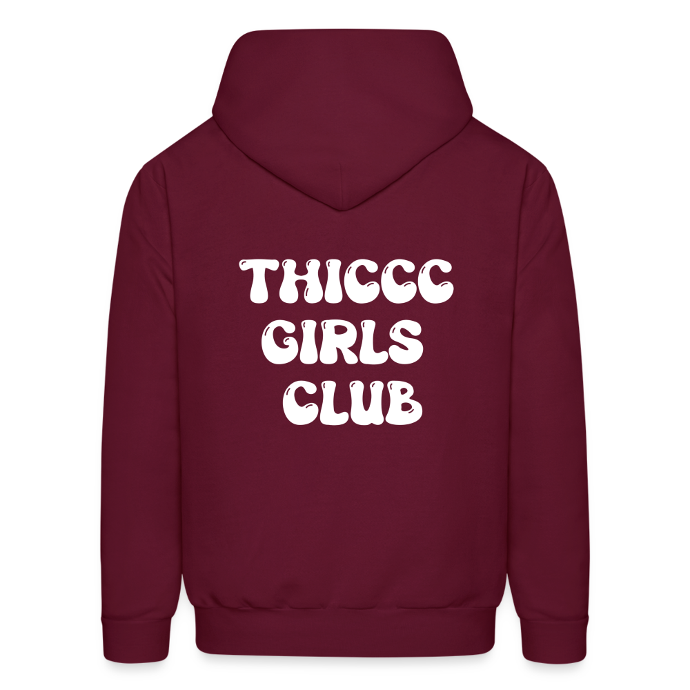 Thiccc Girls Club Hoodie - burgundy