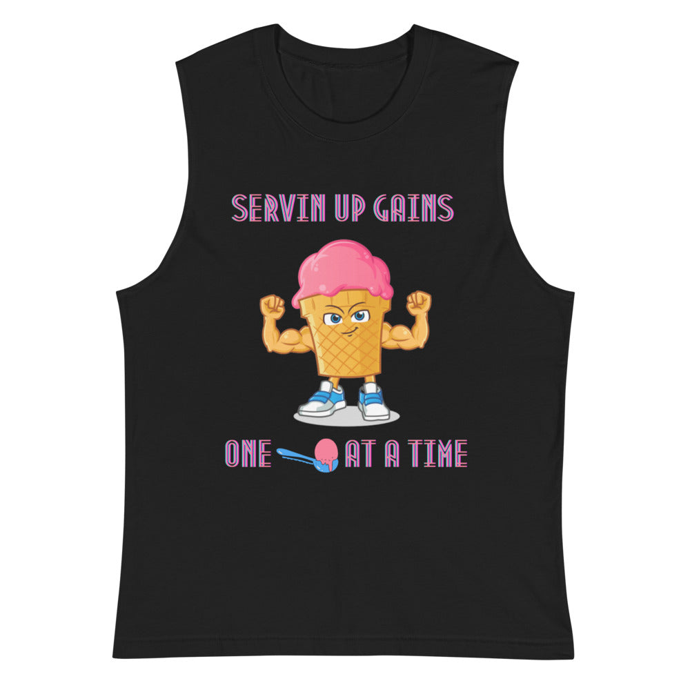 Servin Up Gains Muscle Shirt