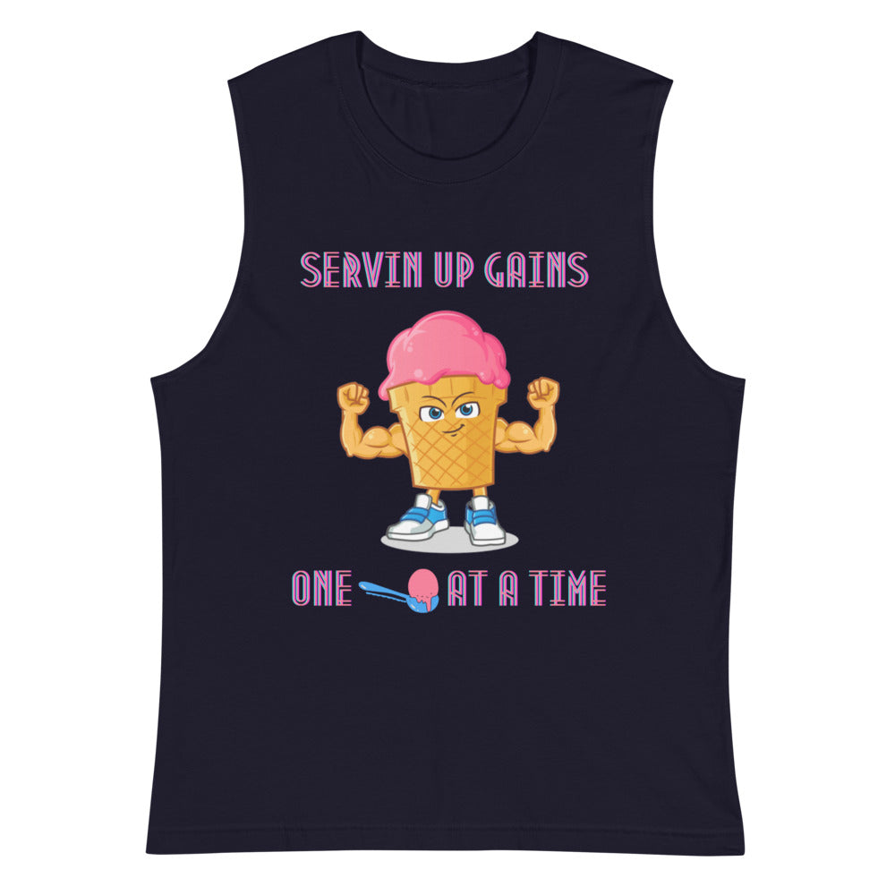 Servin Up Gains Muscle Shirt