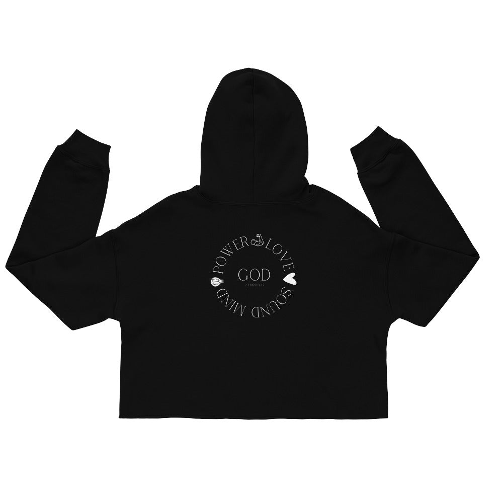 Power love sound mind crop hoodie