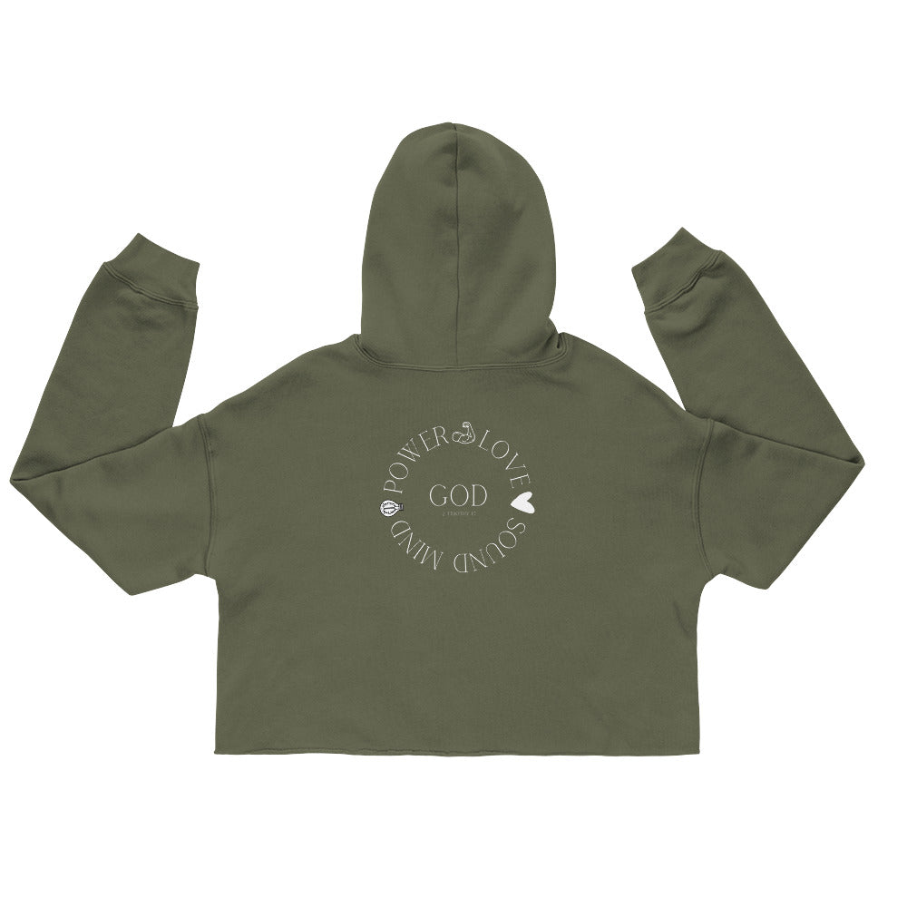 Power love sound mind crop hoodie