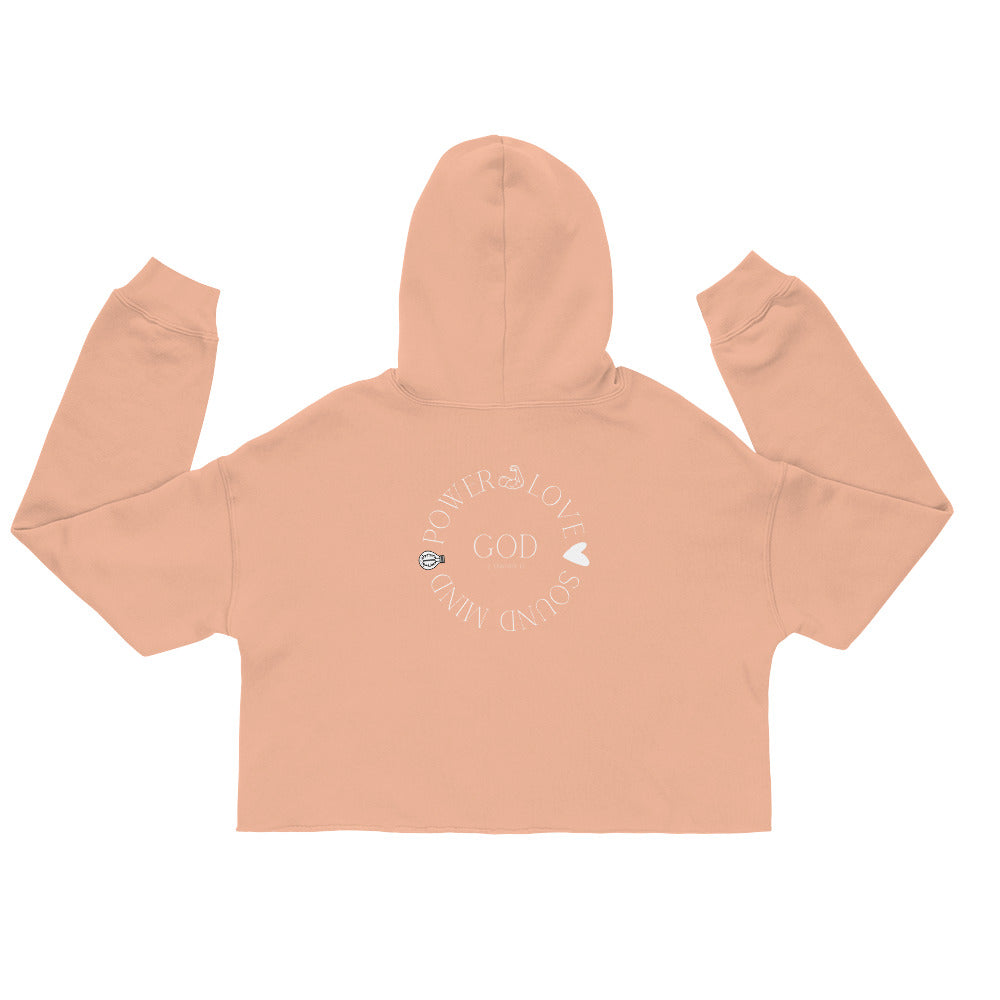 Power love sound mind crop hoodie