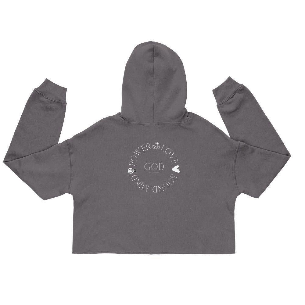 Power love sound mind crop hoodie